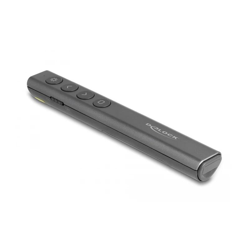 Presentador láser USB antracita Delock con puntero rojo y receptor inalámbrico
