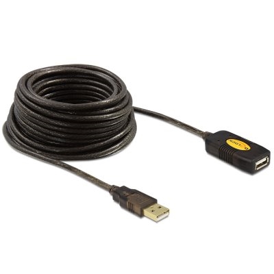 Delock Cable prolongador USB 2.0 de 5 metros con conector dorado para dispositivos activos