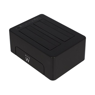 Estación de acoplamiento Ewent EW7014 Dual 2.5-3.5 USB 3.1 con función de clonación y cables incluidos
