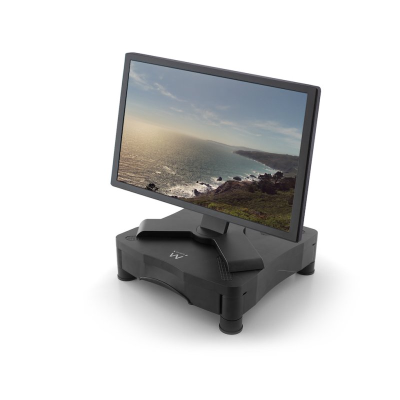 Ewent EW1280 Cajón plástico Elevador soporte para Monitor - Organizador de escritorio para aumentar la altura del monitor y almacenamiento de folios A4 - Marca Ewent Modelo EW1280