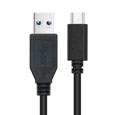 Cable USB 3.1 Gen 2 10 Gbps 3A USB-C/M-A/M 2 metros Negro