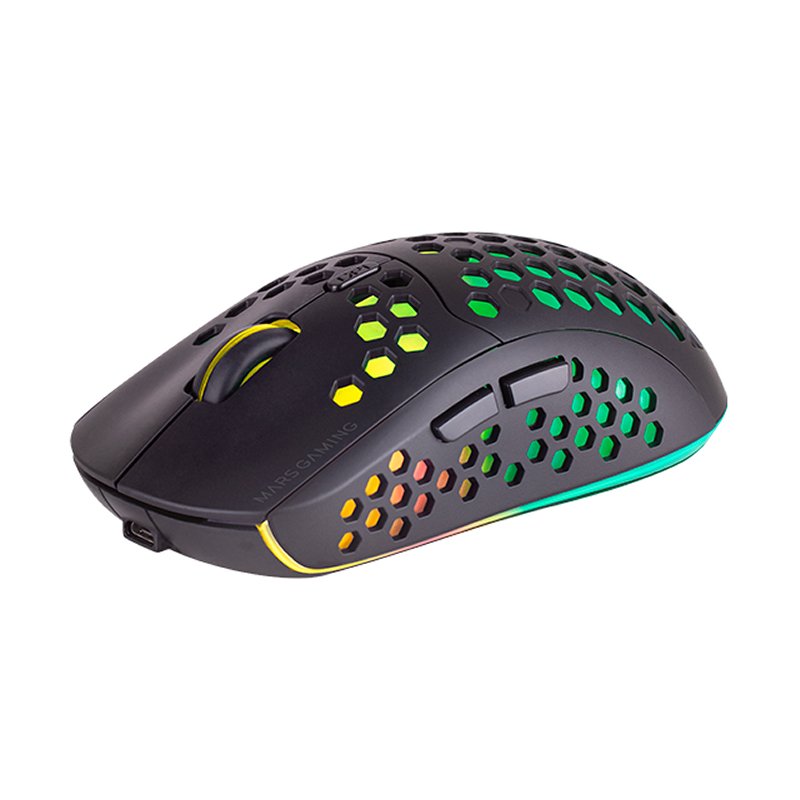 Ratón inalámbrico ligero con sensor óptico de 3200 DPI y diseño ultraligero Hive - MARS GAMING MMW3 79G Black