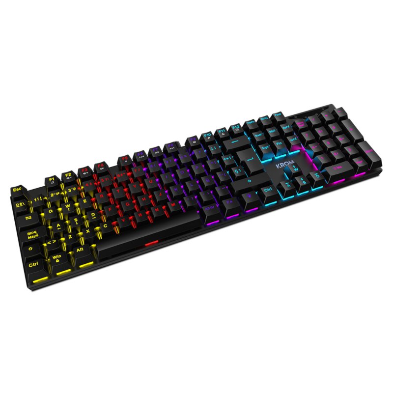 Teclado mecánico KROM KASIC RGB con switches de alta calidad y retroiluminación Rainbow