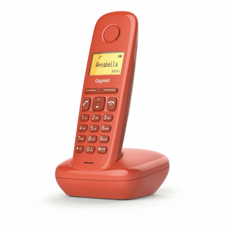 Teléfono inalámbrico Gigaset A170 DECT Rojo con pantalla iluminada y modo Eco Plus