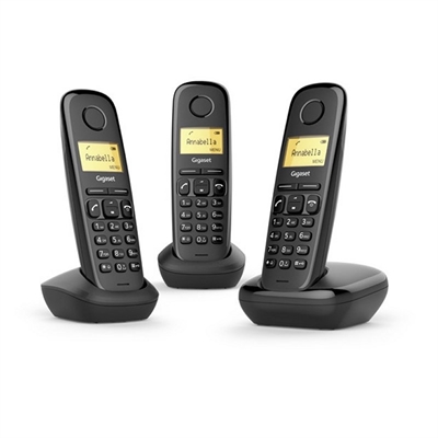Teléfono inalámbrico Gigaset A170 DECT Trio con pantalla iluminada y Modo Eco Plus