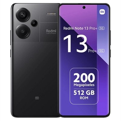 Smartphone Xiaomi Redmi Note 13 Pro+ 5G 6,67 256GB 8GB Black con Pantalla CrystalRes AMOLED de 120Hz y Cámara Triple de 200MP