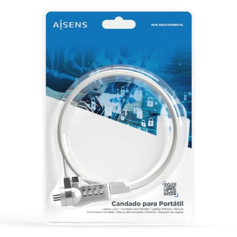Cable de Seguridad con Cerradura de Combinación 1.5M para Dispositivos Electrónicos, Color Plata