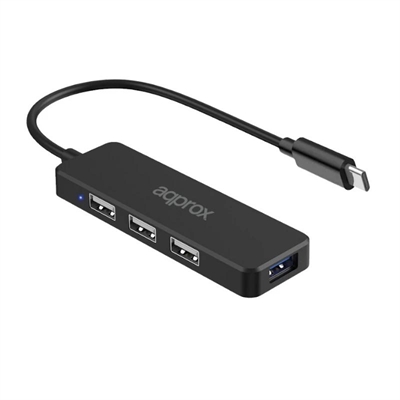 Hub USB Tipo-C con 3 puertos USB 2.0 y 1 puerto USB 3.0 de alta velocidad