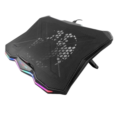 Base refrigeradora portátil para ordenador Deepgaming NCP17-RBW con iluminación LED Rainbow y 7 posiciones ajustables