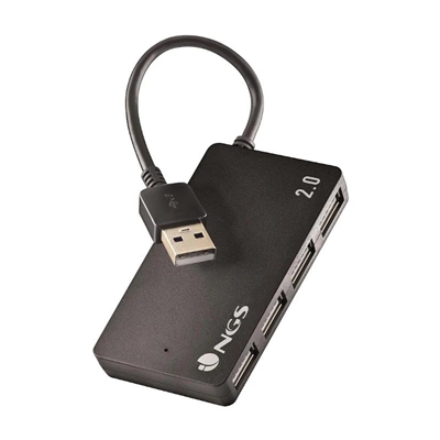 NGS Tiny Hub 4 puertos 2.0 - Hub USB compacto y ligero para conectar hasta 4 periféricos