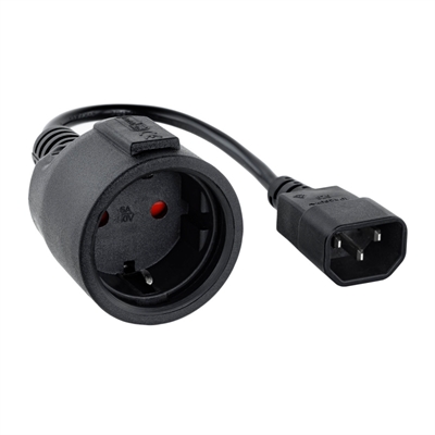 Nanocable Cable Adaptador C14/M a CEE7/H, 25cm - Conector C14 macho a CEE7 Schuko hembra