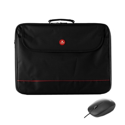 Monray Bolsa portátil Organizer16 + Raton Maletín para portátiles de hasta 16 pulgadas con ratón óptico de 800 DPI USB