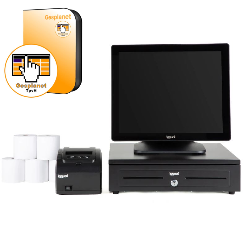 iggual Pack completo TPV 17 AIO TP8002 IRON-HD  + Software Gesplanet Hostelería